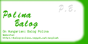 polina balog business card